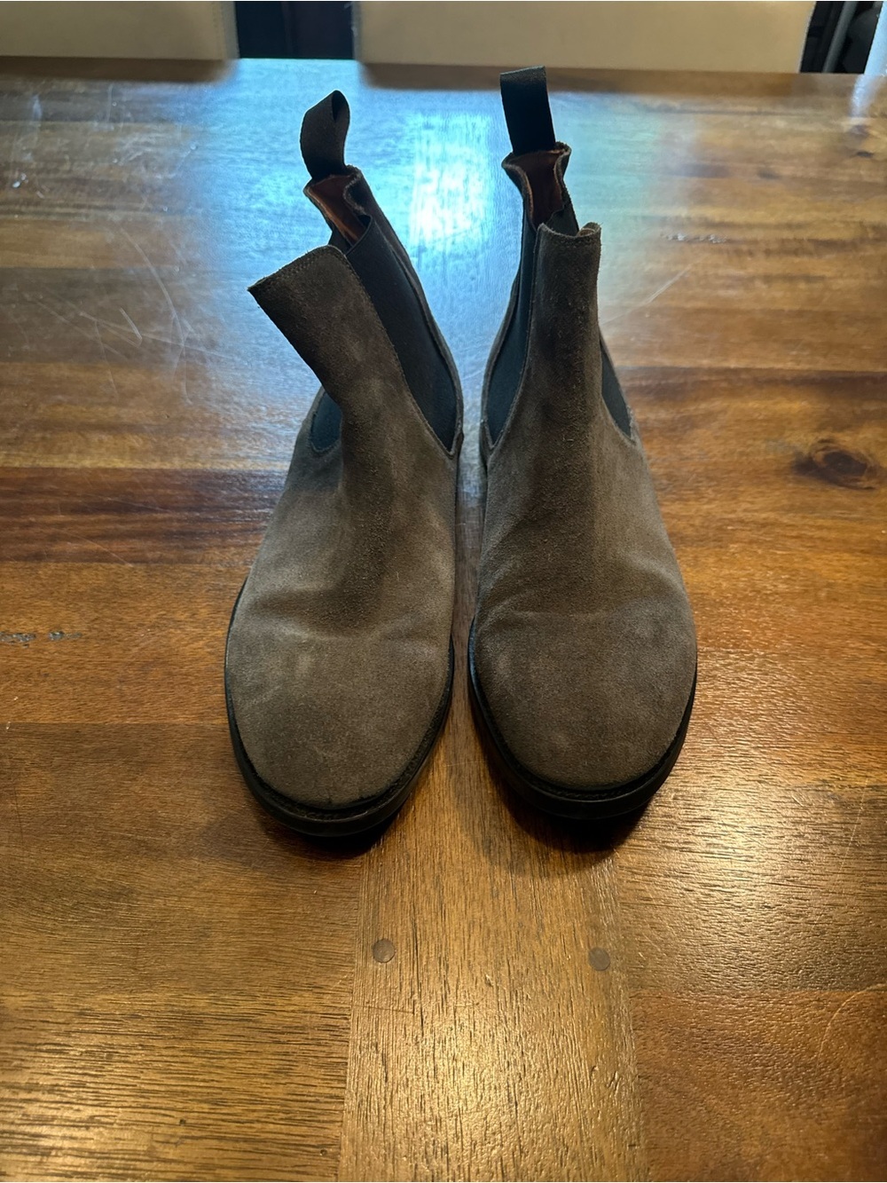 To Boot New York Men's Suede Chelsea Boots - Grey/Brown - Size 8.5